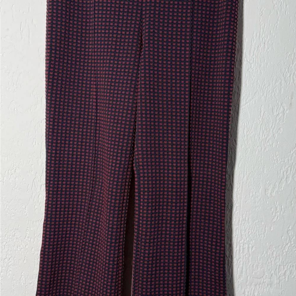 Anthropologie Essential Crop Flare Geometric Print High Rise Trousers Women's S